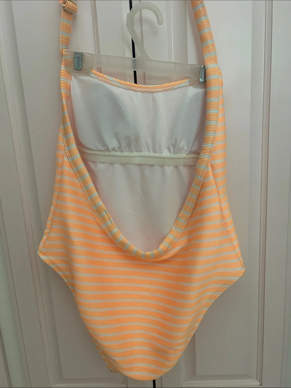 Xhilaration Orange & White Striped Kids One-Piece